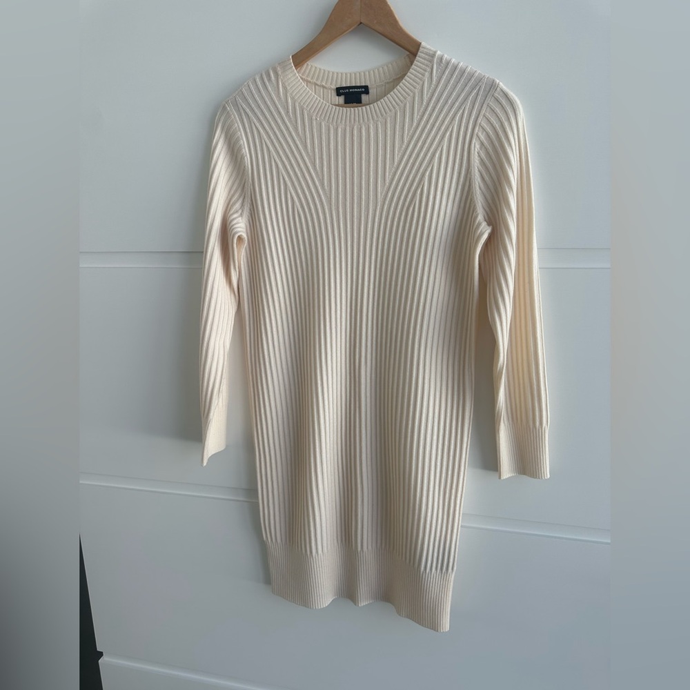Elegant Cream Knit Dress By Club Monaco